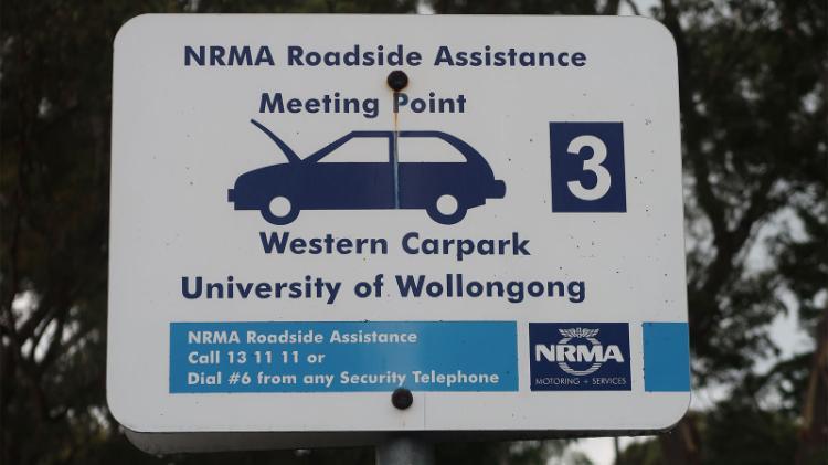 NRMA roadside assistance meeting point sign