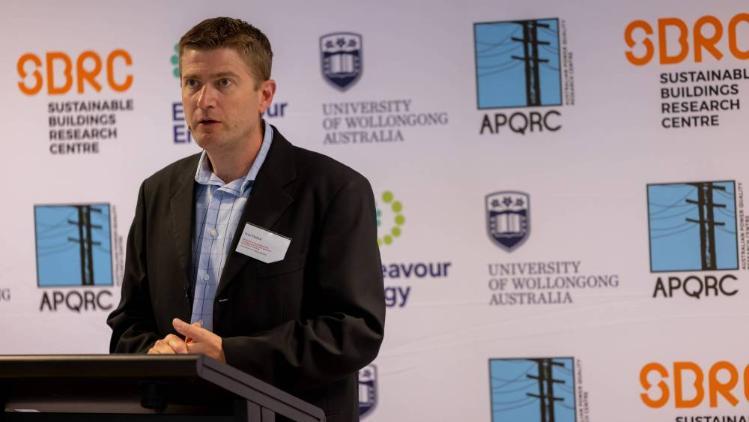 APQRC Research Coordinator Sean Elphick addresses the 2023 AQRC Research Showcase