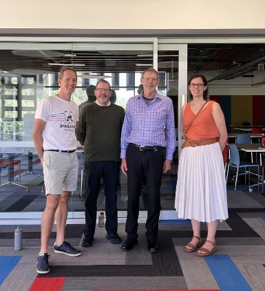 Professor Wikle and Professor Cressie with two professors from SEALS: Nicolas Flament, and Dominique Tanner