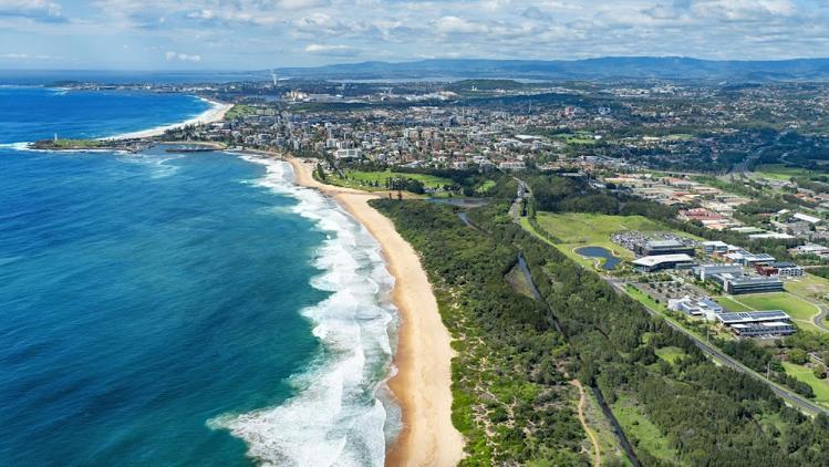 Aerial shot of the Illawarra. Innovation Campus in the foreground