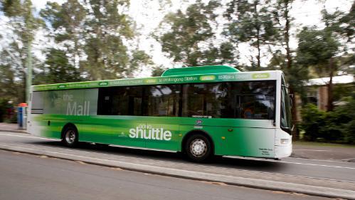 A Gong Shuttle bus on Northfields Avenue.